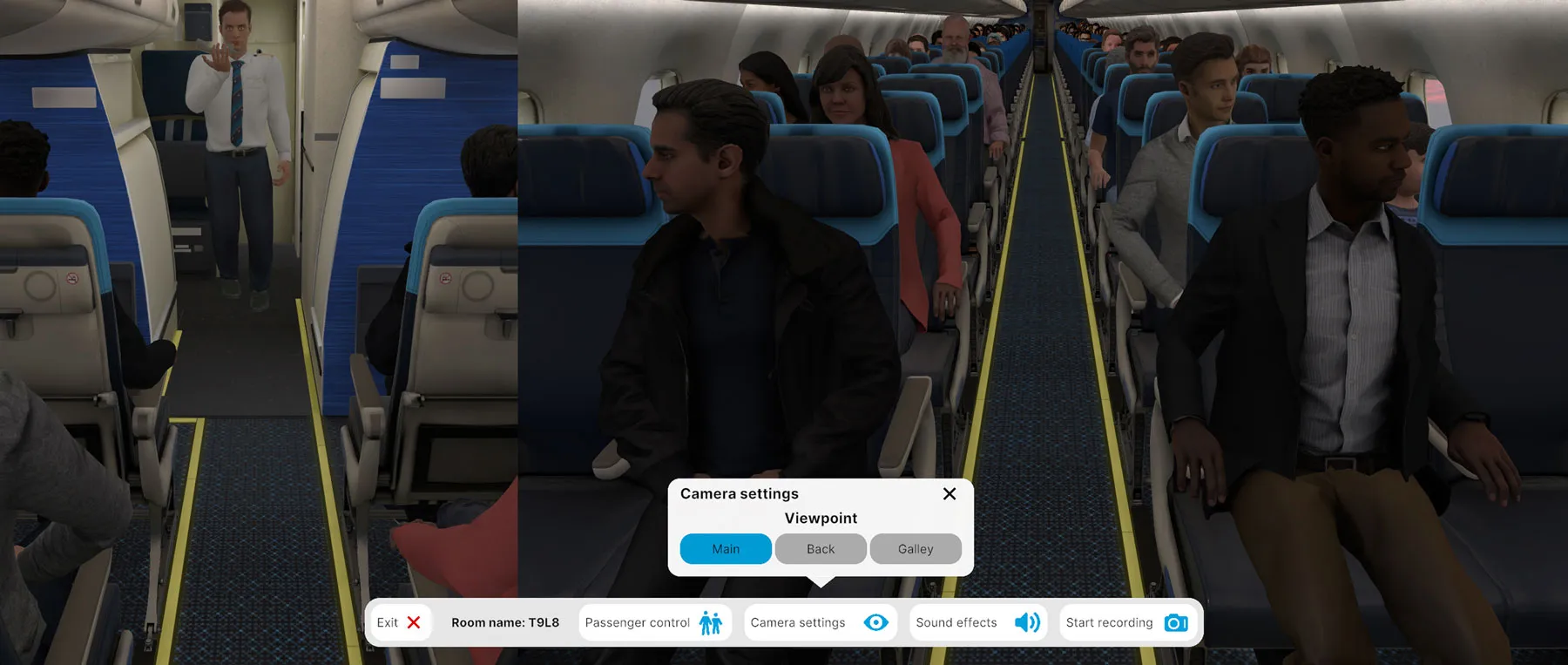 Airline staff wearing a Meta Quest headset, engaging in immersive training at Air France-KLM.